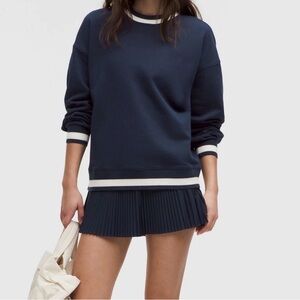 Lululemon Perfectly Oversized Ringer Crew Neck Navy Sweatshirt